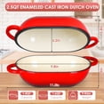thumbnail image 6 of TLGREEN 2.5qt Enameled Cast Iron Dutch Oven for  Bread Baking, Oven Safe Dutch Oven Pot with Lid, Non-Stick Bread Oven Pot, Easy Cleaning, Red, 6 of 11