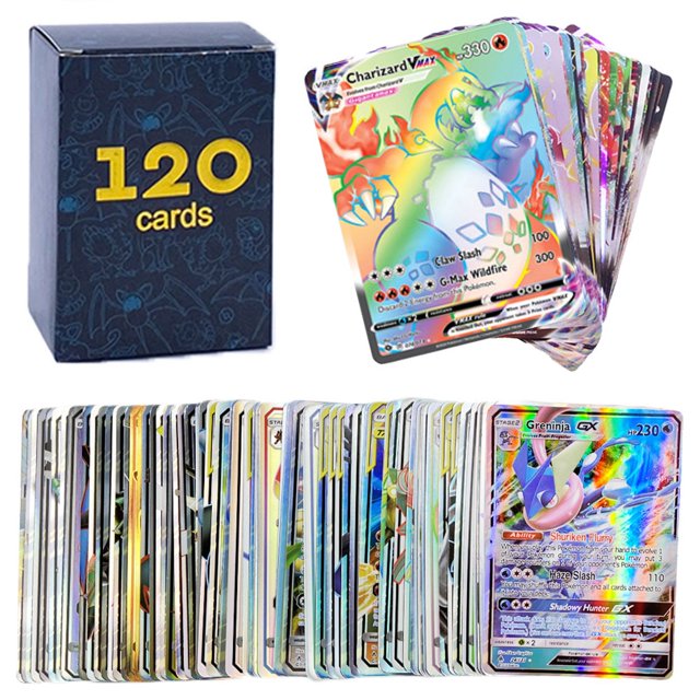Cartas brillantes de Pokémon para niños, 300 piezas de 60-juguete, Vmax TAG TEAM GX, Charizard, Battle Carte Trading V Max Fivean unisex