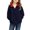 Navy, variant on Kids Full Zip Fleece Jacket with Stand Collar and Elastic Cuffs for Boys and Girls Suitable for Daily Wear School Outdoor Activities