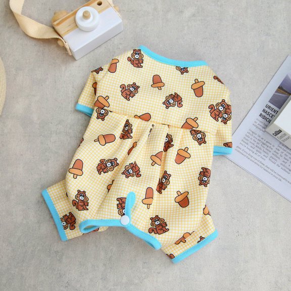 Yidarton 2022 New Pet Clothes Autumn And Winter Full Belly Teddy Dou Milk Dog Clothes Pet Clothing Clothing light yellow