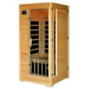Heat Wave 1-2-Person Infrared Sauna Room with 4 Low-EMF Carbon Heaters, Audio System, Canadian Hemlock