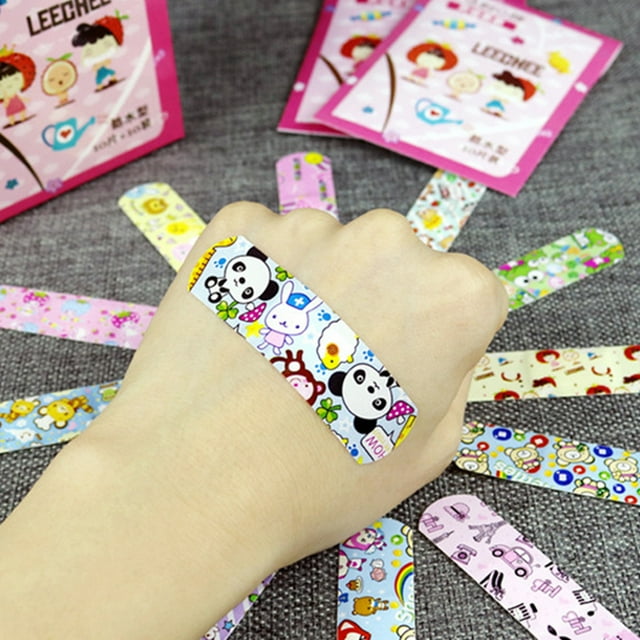 100Pcs Waterproof Breathable Cute Cartoon Band Aid Hemostasis Adhesive Bandages First Aid Emergency Kit For Kids Children