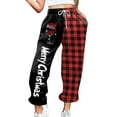 thumbnail image 1 of Gibobby pantalones deportivos Pantalones de chándal con estampado navideño para mujer, bolsillos, cintura alta, deportivos, gimnasio, ajuste atlético, pantalones para correr (Rojo, L), 1 of 5