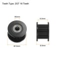 thumbnail image 2 of Uxcell 2pcs 2GT Idler Pulley 16T 3mm Bore 13mm Dia. Aluminum Timing Belt for 6mm Width Belt 3D Printer, Black, 2 of 6