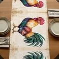 thumbnail image 5 of Farmhouse Rooster 36 Inch Table Runner, Vintage Country Animal Prints Farmhouse Dresser Scarf Cotton & Linen Tablerunner for Dining/Kitchen Island/Holiday Party Décor Small 13" x 36", 5 of 9