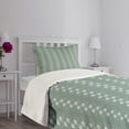 thumbnail image 5 of Ambesonne Spring Quilted Bedspread Set 2 Pcs, Rococo Influences Essence, Twin Size, Pale Sage Green White, 5 of 6
