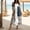 Khaki, variant on Qulqfy Cotton Summer Dresses for Women Maxi Boho Flowy Short Sleeve Floral Khaki Vintage Side Slit Casual V-Neck Beach Long Dresses L