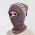 thumbnail image 2 of Kiplyki Woman's Winter Warm Neck Guard Head Guard Knitted Hat Scarf Mask In HairWoolen Cap, 2 of 7