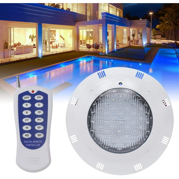 LOYALHEARTDY Submersible Led Lights, 12V 36W RGB Waterproof Pool Lights for Inground Pool, Rgbic 7Colors Pool Underwater Pool Light with Remote IP68, Dia: 11.6inch, Cable 6.1Ft