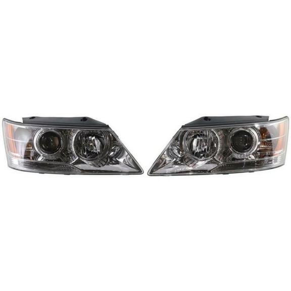 For 2009 2010 Hyundai Sonata Headlight Driver and Passenger Side DOT Certified Bulbs Included HY2502148 HY2503148 - Replaces 92101-0A500, 92102-0A500 ;