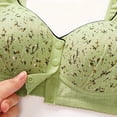 thumbnail image 3 of VISALY Women's Front Closure Wireless Bras Floral Print Bras Wireless Bras with Support and Lift Comfy Bras Lounge Bras Seamless Comfort Bras Full Coverage Wireless Bras Lounge Bras Green 48, 3 of 7