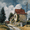 Country Stone House, variant on Vibrant Italian Townscape Canvas Print Wall Art for Living Room Bedroom Office Kitchen Hallway Entryway Dining Room Apartment Decor
