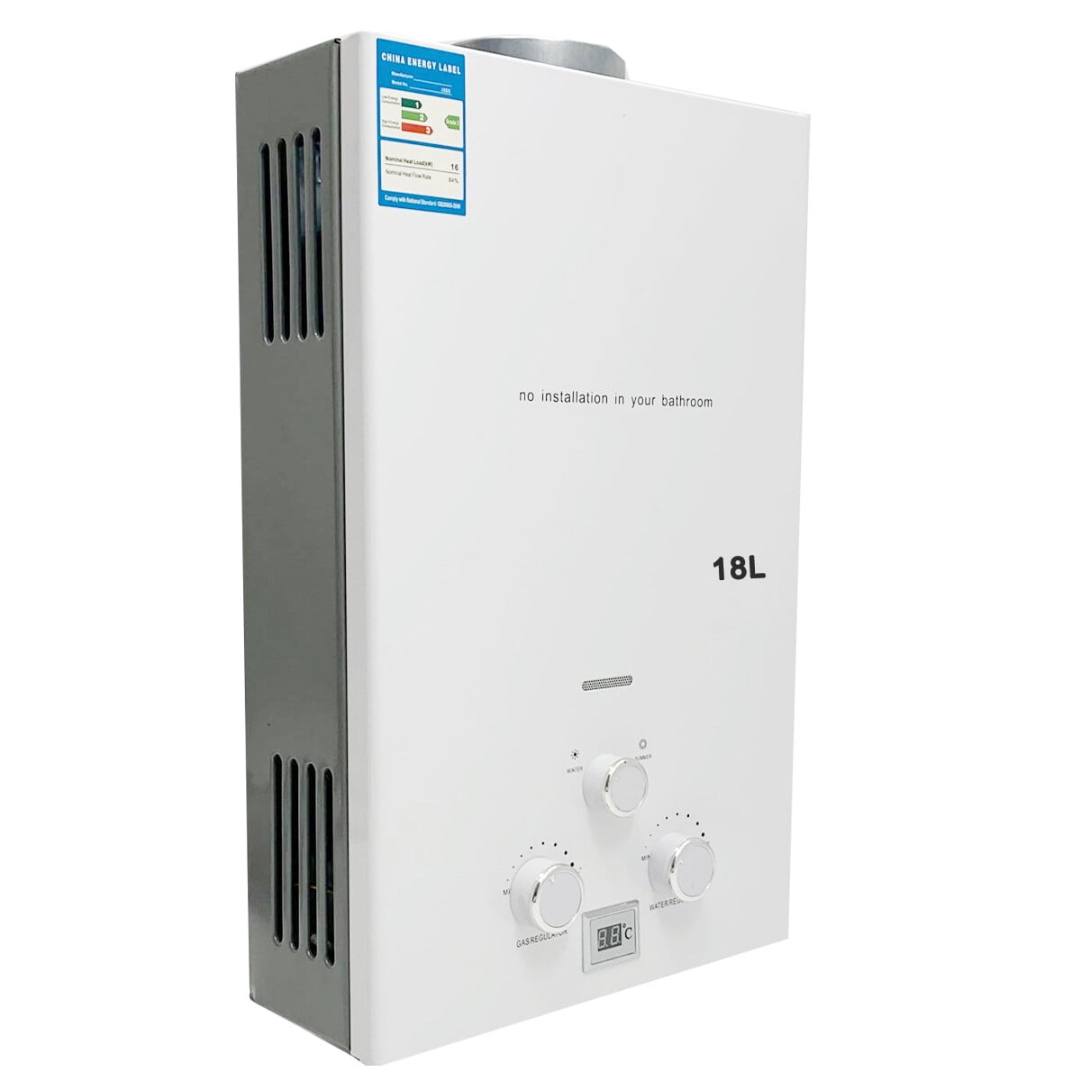 CDZHLTG 18L 36KW Gas Water Heater Propane Gas LPG Tankless Instant Boiler with Shower Kit