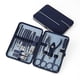 thumbnail image 1 of Trajes de manicura Juego de manicura de 18 piezas con estuche Juego de pedicura profesional Cortaúñas Kit de aseo de salón de acero inoxidable para hombres Mujeres Padres Paciente mayor Cuidado de uña, 1 of 5