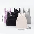 thumbnail image 2 of Mini Compact Backpack, Corduroy Fabric, Backpack Straps, Adjustable Straps, Gray Tone, Front Zipper Pocket, 12X8 In, Everyday Outings, 1 Pc, 2 of 5