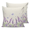thumbnail image 7 of Outdoor Throw Pillow Cover Farm Watercolor Lavender Butterflies Waterproof Cushion Covers 2 Pack Purple Floral Art on Linen Pillow Cases Home Decoration for Patio Garden Couch Sofa, 7 of 7
