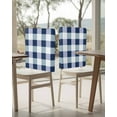 thumbnail image 4 of nqOlkjepod Navy Blue Plaid Chair Covers Set of 8, Decorative Chair Back Cover, Spring Farmhouse Buffalo Checkered Dining Room Chair Slipcovers Removable Chair Protectors Covers for Party Banquet, 4 of 7