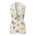 thumbnail image 2 of Uorisanigo Colorful Butterfly Women's Suit Vest with Pockets Size 3XL Lightweight Open Front Women's Sleeveless Vest Blazer Fashion Loose Blazer Tops Dressy, 2 of 7