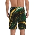 thumbnail image 5 of Salouo Green Marble Pattern Men's Sleep Pajama Shorts,Pajama Bottoms Elastic Waistband Sleep Pajama Short PJ Shorts for Men -Medium, 5 of 6