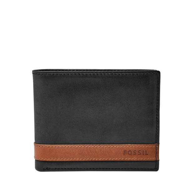 Billetera Fossil Quinn de piel plegable con identificación plegable para hombre