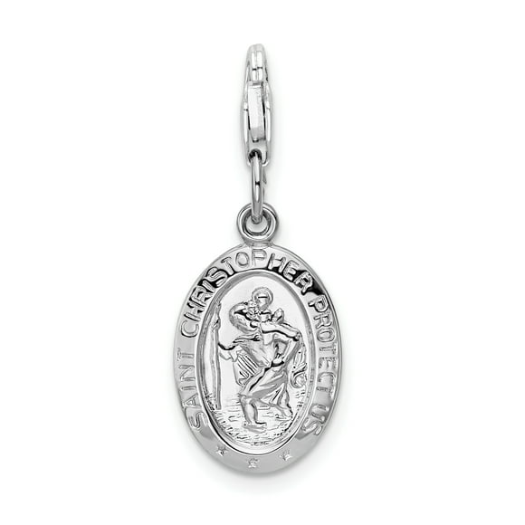 925 Sterling Silver Saint Christopher Medal Necklace Pendant Charm Religious Patron St