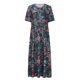 thumbnail image 4 of Moda Mujer Verano Casual Cuello Redondo Estampado Froral Manga Corta Vestido Suelto Fridja  bnh346, 4 of 8