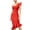 Red, variant on Women's Packaged Hip V-Neck Flounce Ruffle One Shoulder Celebrity Trumpet Bandage Dress Red M