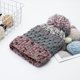 thumbnail image 3 of Gorro de invierno para mujer, gorro con pompón, gorro de invierno, gorro suelto para mujer, gorro elástico de punto cálido, gris claro, 3 of 5