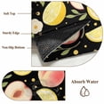 thumbnail image 6 of Summer Fruit Round Area Rug 6Ft Washable Circle Rugs for Bathroom Office, Spring Botanical Lemon Peach Black Non-Slip Carpet Floor Mats Indoor Outdoor Carpet Runner Aesthetic Home Decor, 6 of 8