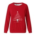 thumbnail image 4 of Taqqpue Women Christmas Sweatshirt Vintage Funny Xmas Tree Graphic Fleece Linend Pullovers Fall Winter Crewneck Oversized Long Sleeve Tops Ugly Christmas Sweater for Women, 4 of 4