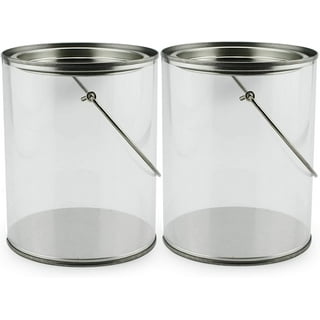 12pcs Transparent Empty Paint Cans Cylinder Paint Bucket