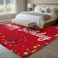 thumbnail image 5 of Rectangle Area Rug 5x8ft,Colorful Happy Birthday Washable Carpet Non-Slip Runner Accent Rugs Indoor Floor Mat for Bedroom Living Room Decor,Red, 5 of 9