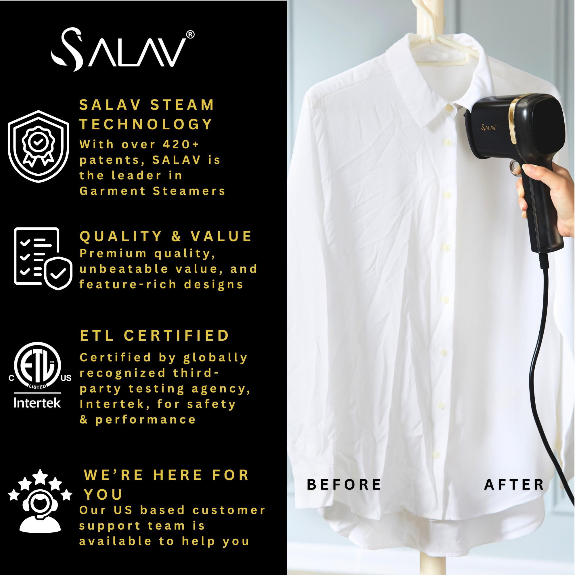 Salav Quicksteam Travel Steamer, 1000 Watts