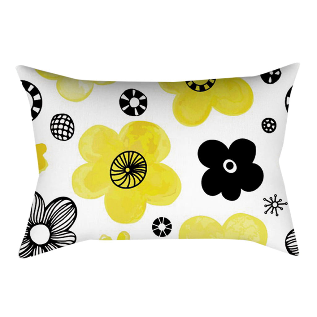 Polyester Yellow Pillow Case Sofa Car Waist Throw Cushion Cover Home Decor Gifts
