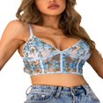 thumbnail image 1 of PENGXIANG Women‘s Lace V Neck See Through Spaghetti Strap Camisole Y2k Crop Tank Tops, 1 of 6