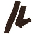 thumbnail image 4 of Fingerless Knit Arm Sleeves, Long Knit Sleeve Covers, Warm Wrist Warmers, Fashion Fingerless Gloves, Thickened Knitted Arm Warmers for Women and Men Coffee, 4 of 5