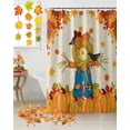 thumbnail image 3 of Fall Funny Scarecrow Pumpkin Retro Linen Texture Shower Curtain Set ，Waterproof Fabric Shower Curtains Shower Curtains for Bathroom,Bathroom Decor 72"x78", 3 of 7