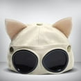 thumbnail image 4 of Creative Baseball Hat with Ears Sunshade Hip Hop Style Beanie Girls Boys Beige, 4 of 7