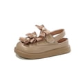 thumbnail image 5 of Viluyesy Girls' Bow and Pearl Half Sandals Princess-Style Casual Summer Sandals for Toddlers and Kids Brown Size 4, 5 of 9