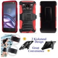 thumbnail image 1 of for 5.5" Motorola Z moto Z DROID Case Belt Clip Holster Phone Case 2 Kick stand Hybrid Shockproof Armor Impact Bumper Cover Red, 1 of 4