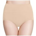 thumbnail image 3 of WZXFASHION Women's High Waisted Cotton Underwear Stretch Briefs Soft Full Coverage Panties 3P Intimates Multicolor M, 3 of 9