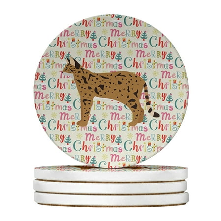

Savannah #2 Cat Christmas Large Sandstone Coasters Pack of 4 4 in x 4 in