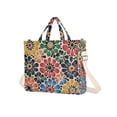 thumbnail image 7 of FORMRS Womens Corduroy Tote Bag Crossbody Shoulder Handbag with Pocket, Dark Floral, 7 of 7