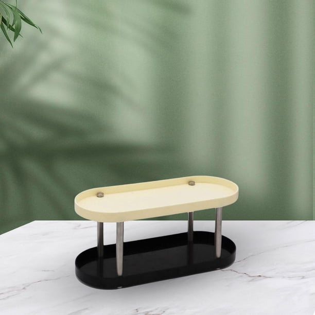 Estante Organizador de maquillaje Coutertop Bandeja de tocador Contenedor Baño Estante de almacenamiento para baño Tocador Tocador Cocina Blanco negro Soledad Estante de baño
