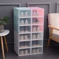 thumbnail image 4 of Transparent Plastic Shoe Box Shoe Storage Box Shoe Box Shoe Box Flip Cover Drawer Shoe Storage Artifact Thickening, 4 of 6