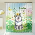 thumbnail image 3 of Alaskan Malamute Hello Spring Time Flower Floral Nature Shower Curtain Alaska Mal Dog Lovers Gifts Waterproof Bathroom Bathtub Curtain - 02031, 3 of 5
