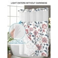thumbnail image 4 of No Hook Shower Curtain with Snap in Liner Pink Boho Flower Shower Curtain -Fabric Waterproof Inner Liner, Floral Leaves Branch Shower Curtains Washable 72"x84", 4 of 9