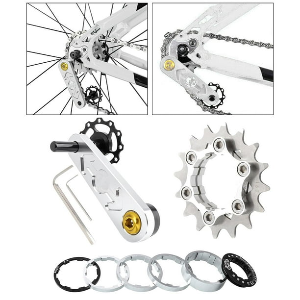Cadena de Desviador trasero deal Paquetes Kit Conversión de Plata 16T shamjiam Tensor de cadena de bicicleta