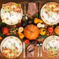 thumbnail image 6 of 170PCS Fall Party Decorations Kit Includes Pumpkin Harvest Disposable Paper Plates, Napkins, Cups, Cutlery, Banner, Tablecloth for Autumn Holiday Thanksgiving Autumn Party Decorations, Serve 24, 6 of 7