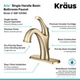 thumbnail image 3 of Kraus KBF-1201BG Single Handle Bathroom Faucet with Lift Rod Drain & Deck Plate, Brushed Gold, 3 of 6
